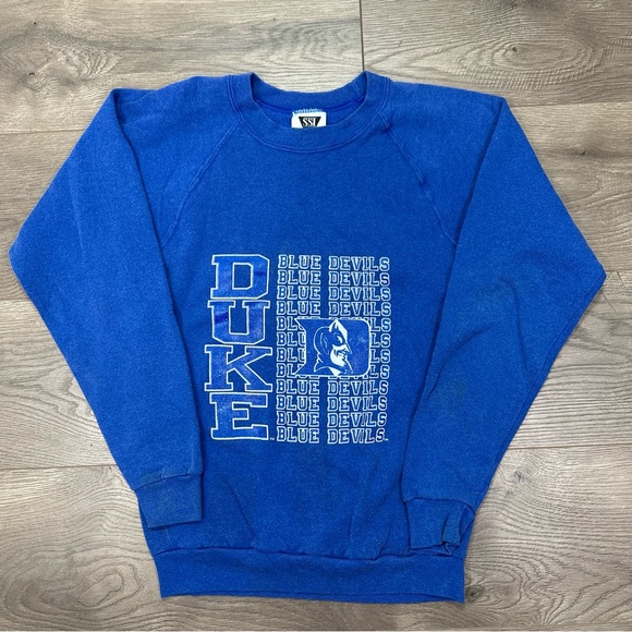 Vintage Duke University Blue Devils Blue Sweatshirt Youth USA Made Kids Large - Picture 2 of 10